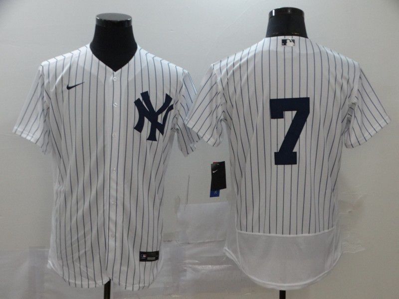 Men New York Yankees #7 No name White Nike Elite MLB Jerseys->new york yankees->MLB Jersey